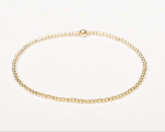 2mm Gold Beaded Bracelet