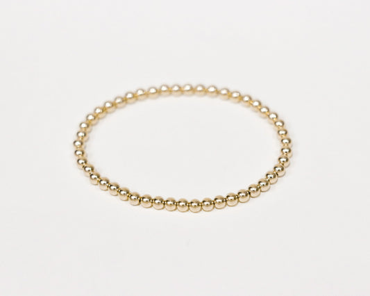 4mm Gold Beaded Bracelet
