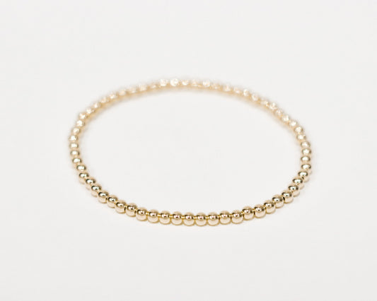 3mm Gold Beaded Bracelet