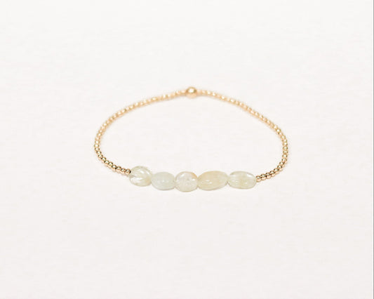 Aquamarine and Gold Beaded Bracelet