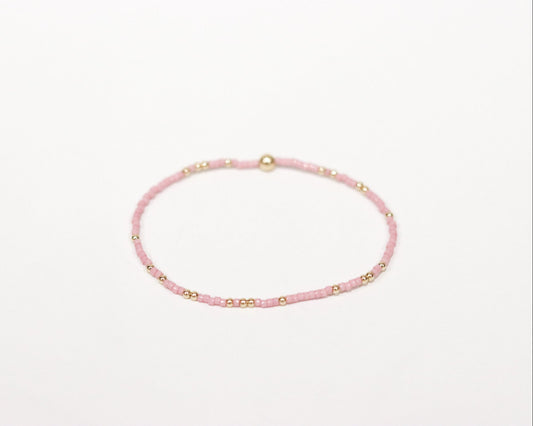 Blush and Gold Beaded Bracelet